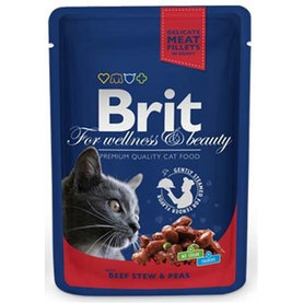 BRIT Premium cat Kapsička Adult Beef Stew & Peas 100g