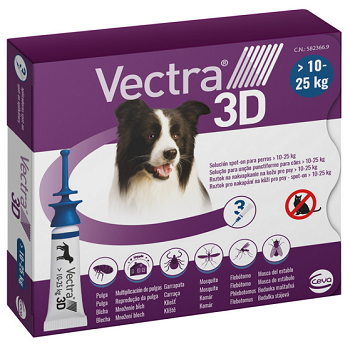 Vectra 3D dog M pipety proti kliešťom a blchám pre psy od 10-25kg 3ks