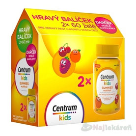 Centrum kids GUMMIES multifruit 2x60 želé