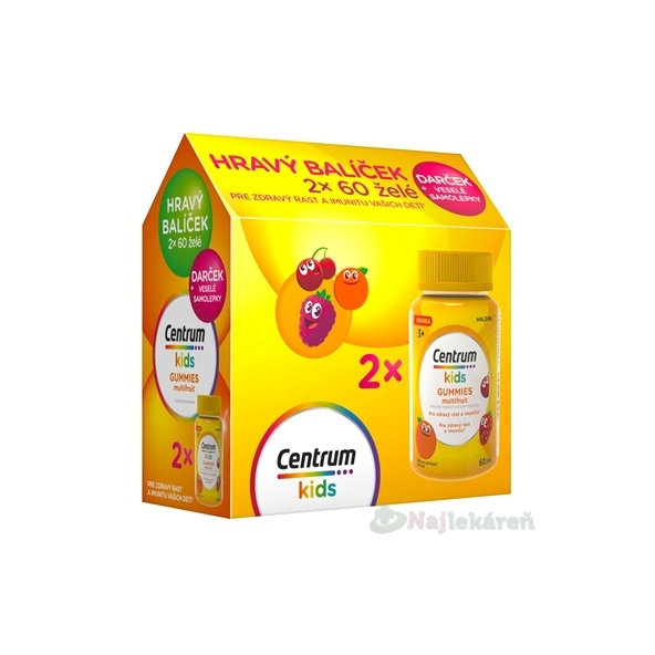 Centrum kids GUMMIES multifruit 2x60 želé