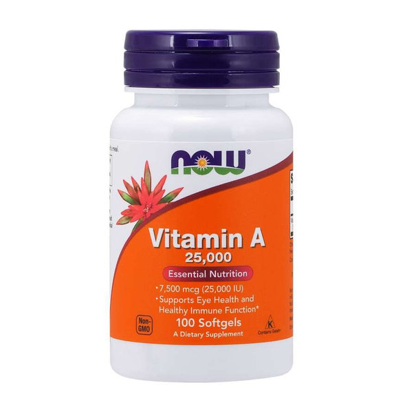 Vitamín A 25000 IU - NOW Foods, 100cps