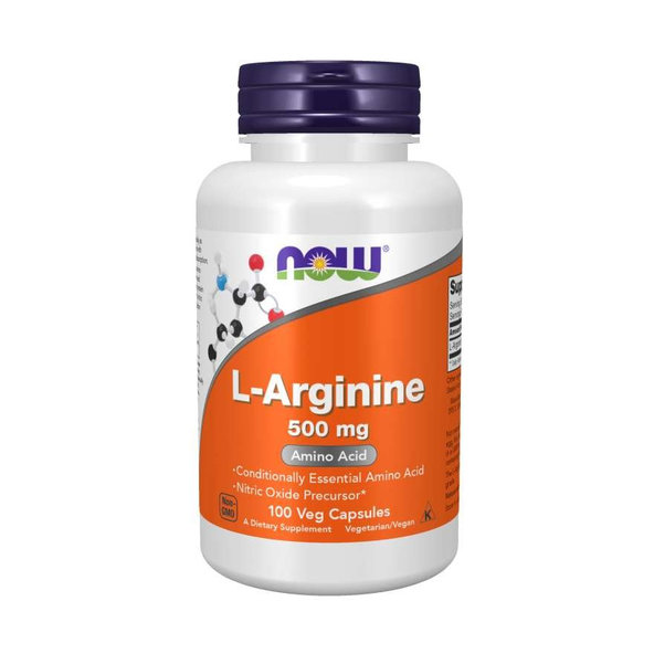L-Arginín 500 mg - NOW Foods, 100cps