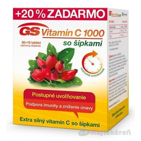 GS Vitamín C 1000mg so šípkami 50+10 kapsúl