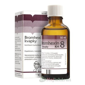 BROMHEXIN 8-KVAPKY KM na ochorenia priedušiek a pľúc 50 ml