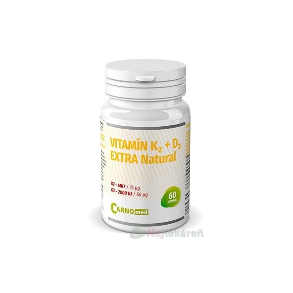 CarnoMed Vitamín K2 + D3 EXTRA Natural cps 1x60 ks