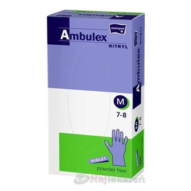 Ambulex NITRYL Vyšetrovacie a ochranné rukavice, veľ. M, 1x100 ks, nitrilové