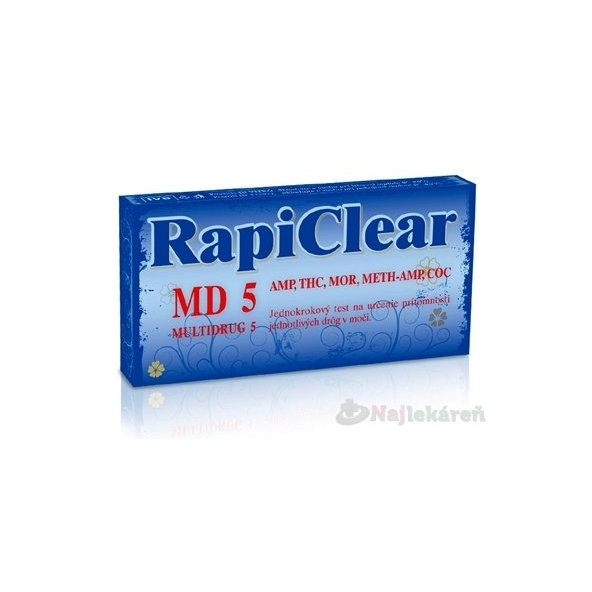 RapiClear MD 5 (MULTIDRUG 5) IVD, test drogový na samodiagnostiku 1ks