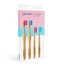 Sada bambusová zubná kefka 2x ružová&modrá + detská bambusová zubná kefka 2x ružová&modrá NORDICS