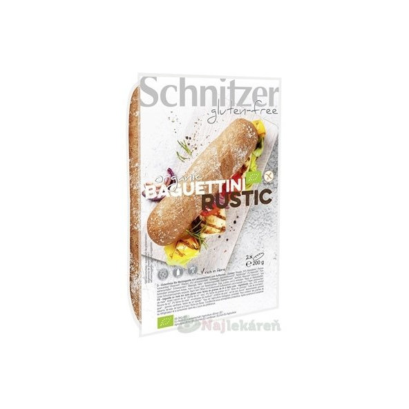 Schnitzer BAGUETTINI RUSTIC BIO, pečivo kukuričné, bezgluténové, 2ks, 200g