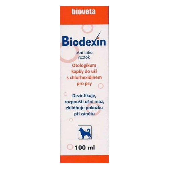Biodexin ušné lotio s chlorhexidínom pre psy 100ml