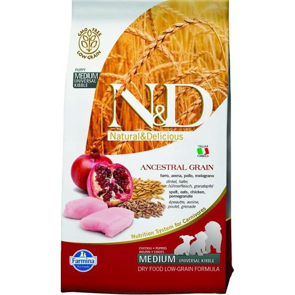 Farmina N&D dog AG puppy medium & maxi, chicken, spelt, oats & pomegranate 2,5kg