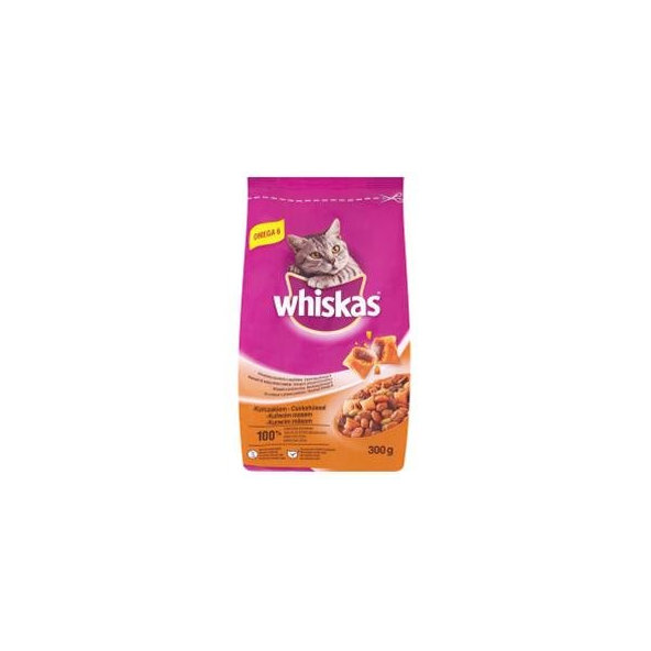 WHISKAS Adult cat granule pre mačky s kuracím mäsom 300g