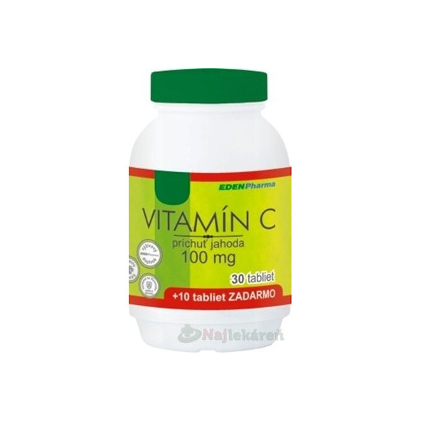 EDENPharma VITAMÍN C 100 mg príchuť jahoda
