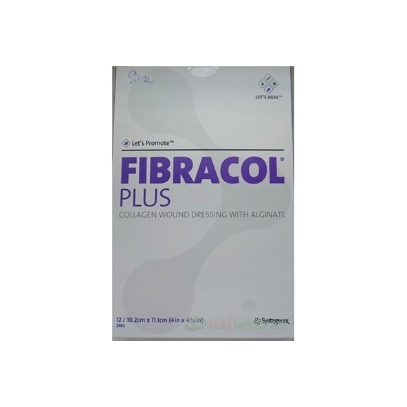 FIBRACOL PLUS kolagénový obväz s alginátom 10,2cmx11,1cm 12 ks