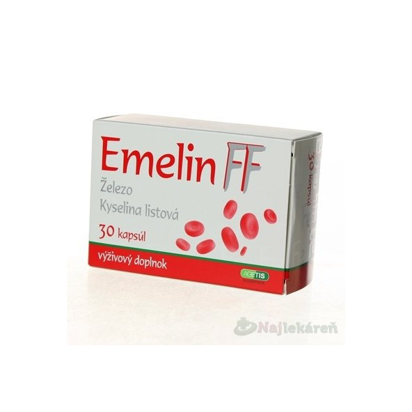 Emelin FF výživový doplnok s obsahom železa a kyseliny listovej 30ks