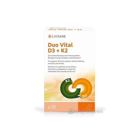 LIVSANE Duo Vital Vitamín D3 + K2, 30 cps