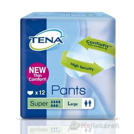 TENA PANTS SUPER LARGE naťahovacie absorpčné nohavičky savosť 2010ml, obvod bokov 100-135cm, 12ks