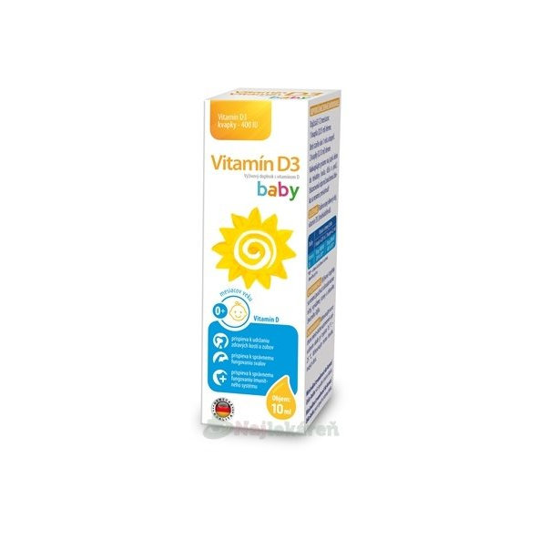 Vitamín D3 baby kvapky 400 IU - Sirowa