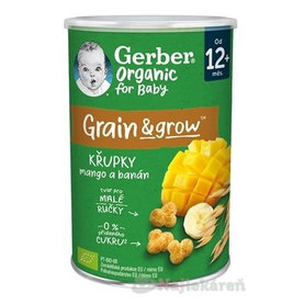Gerber Organic CHRUMKY Kukurično-ovsené s mangom a banánom (od ukonč. 12. mesiaca) 35 g