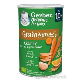 Gerber Organic CHRUMKY Pšenično-ovsené s mrkvou a pomarančom (od ukonč. 10. mesiaca) 35 g
