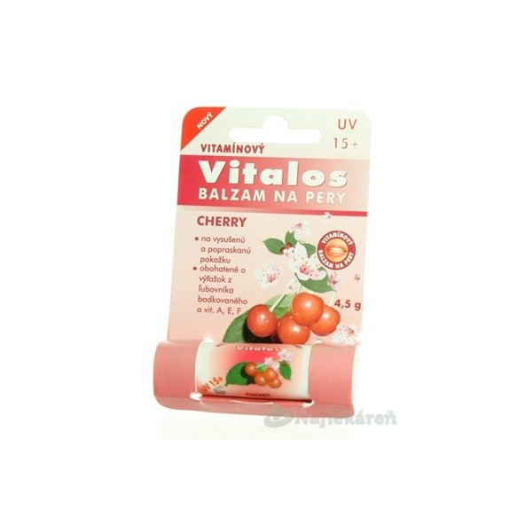 VITALOS Balzam na pery cherry SPF 15, vitamínový 1 ks