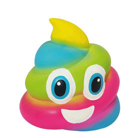 Latexová hračka s pískatkom pre psy "Happy Rainbow Poop" 11cm