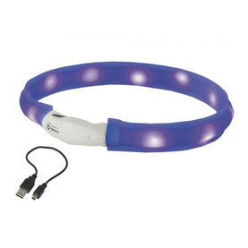LED svietiaci obojok pre psy "VISIBLE" M 55cm modrá