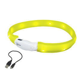 LED svietiaci obojok pre psy "VISIBLE" S 40cm žltá