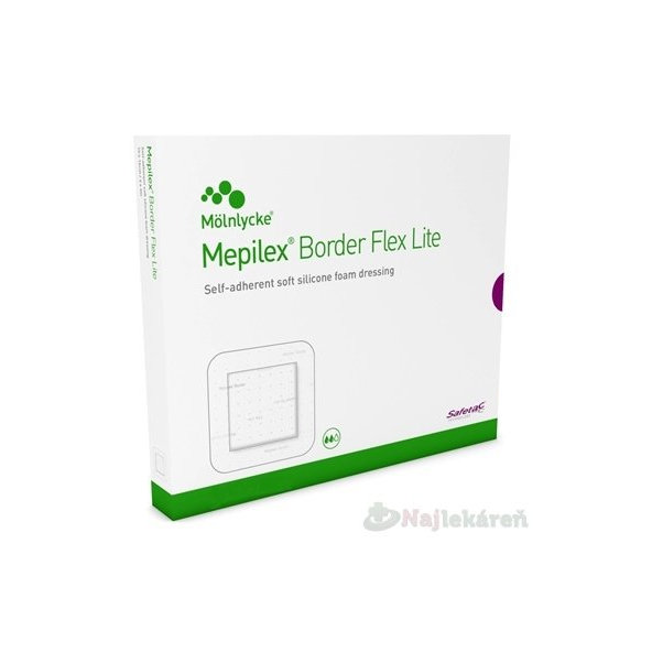 Mepilex Border Flex Lite samolepivé krytie na rany 7,5x7,5cm, 5ks