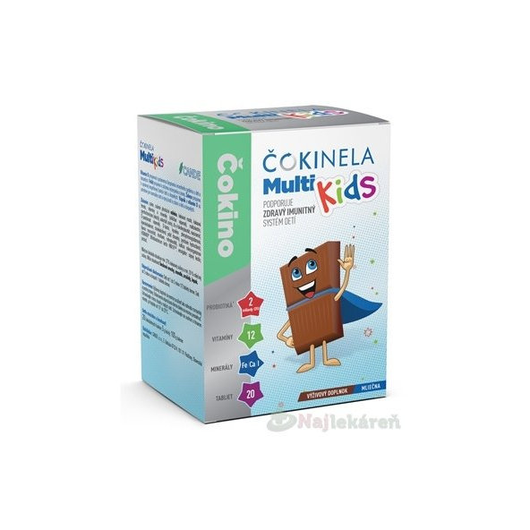 ČOKINELA Multi Kids, čokoládové tabličky, 20 ks