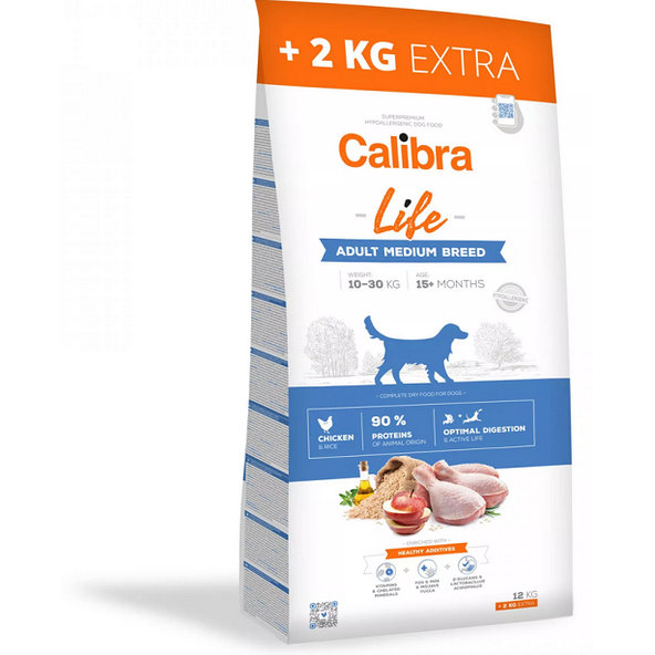 Calibra Dog Life Adult Medium Breed Chicken 12 + 2kg