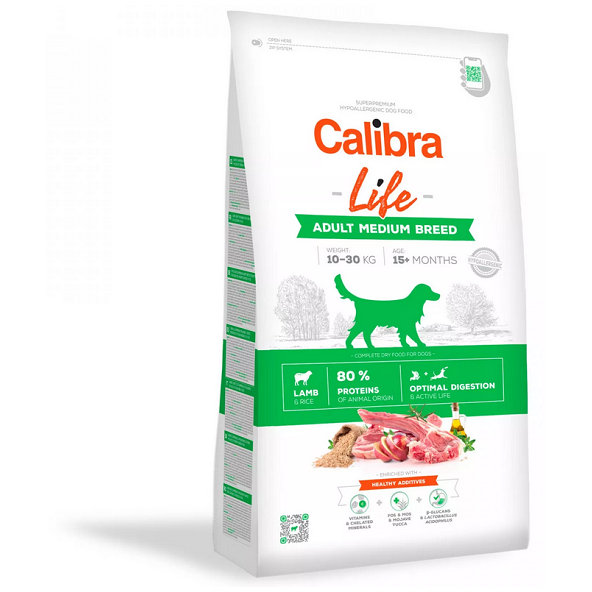 Calibra Dog Life Adult Medium Breed Lamb 12kg