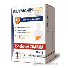 SILYMARIN DUO - DA VINCI na detoxikáciu 45 kapsúl
