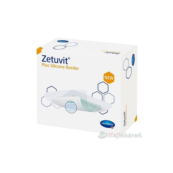 Zetuvit Plus Silicone Border kompres sterilný (12,5x12,5cm) 10ks