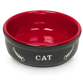 Keramická miska pre mačky "Cat" 240ml Ø13,5cm čierna