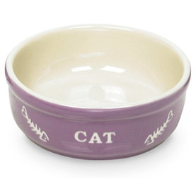 Keramická miska pre mačky "Cat" 240ml Ø13,5cm fialová