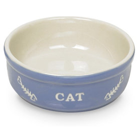 Keramická miska pre mačky "Cat" 240ml Ø13,5cm svetlomodrá
