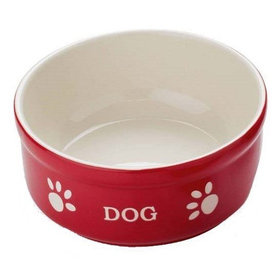 Keramická miska pre psy "DOG" 130ml červená