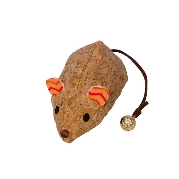 Korková myš s catnipom oranžová hračka 19cm