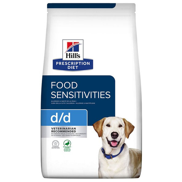 HILLS PD Canine d/d Duck & Rice Dry granule pre psy 1,5kg