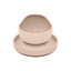 PETITE&MARS Set jedálenský silikónový TAKE&MATCH 2 ks tanier + miska Desert Sand 6m+