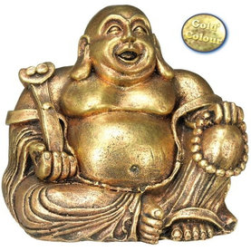 Buddha zlatý dekorácia do akvária 13,5x11x12cm