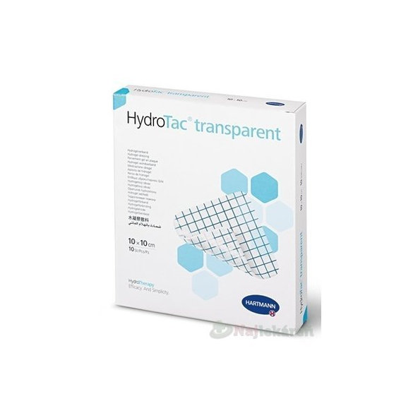 HydroTac transparent Comfort Krytie na rany hydrogélový obväz, samolepiaci (6,5x10cm) 10ks