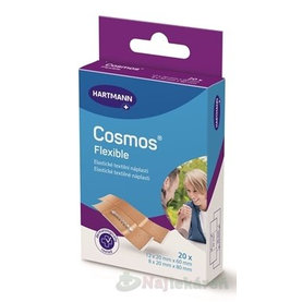 COSMOS Pružná náplasť na rany elastická textilná, 2 veľ. 20ks