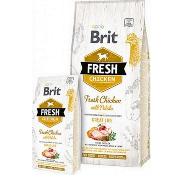 BRIT Fresh Adult Great Life kura so zemiakom 2,5kg