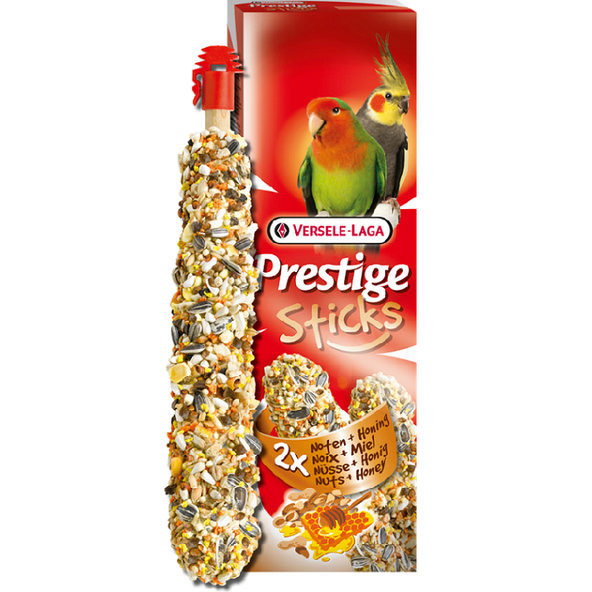 Maškrta Versele Laga Prestige Sticks tyčinky pre stredné papagáje - orechy a med 2ks 140g