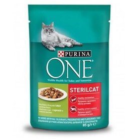 PURINA ONE cat Sterilcat mini filetky kapsičky pre mačky 26x85g