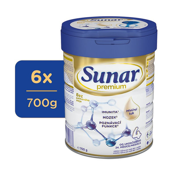 6x SUNAR Mlieko dojčenské Premium 4 700 g