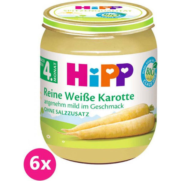 6x HiPP BIO Bílá bezlepková mrkev, 125 g - zeleninový příkrm