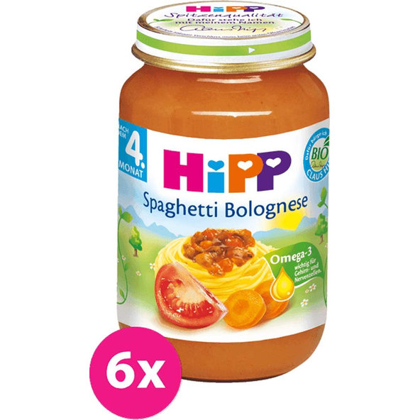 6x HiPP BIO špagety v boloňské omáčce (190 g) - maso-zeleninový příkrm